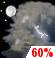 Monday Night: A chance of showers and thunderstorms before 8pm, then showers and thunderstorms likely. Mostly cloudy, with a low around 65. Chance of precipitation is 70%. Monday Night: Chance Showers And Thunderstorms then Showers And Thunderstorms Likely